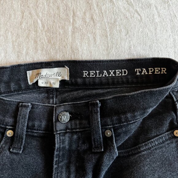 Madewell Men's Relaxed Taper Jeans 30x32 Black - Picture 4 of 6